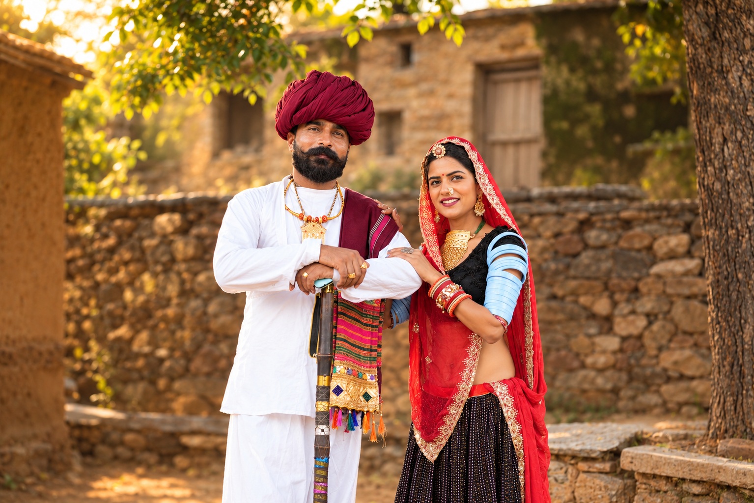 Original Rajasthani couple photo supplied by the user